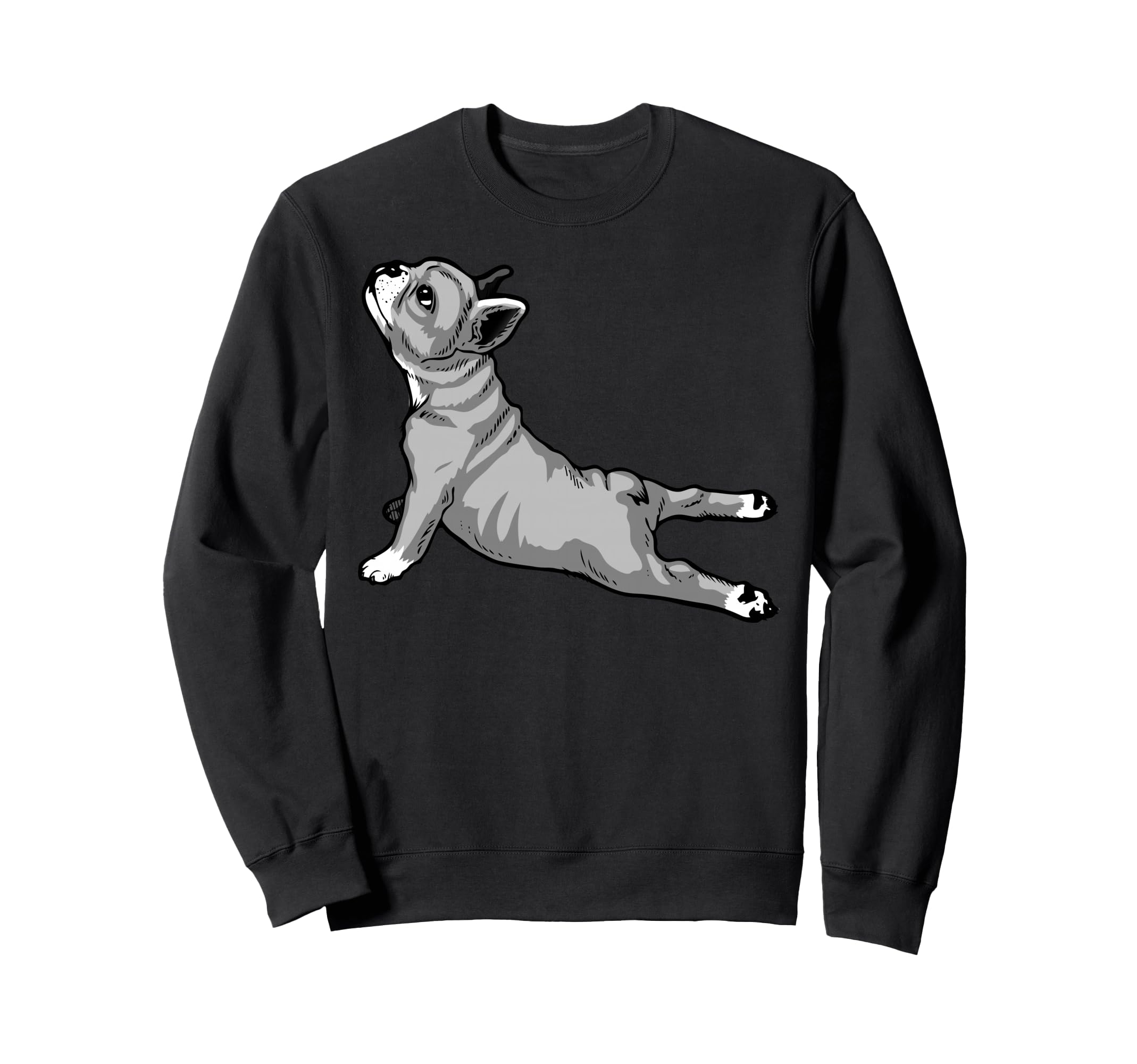 Funny French Bulldog Yoga Pose Sweatshirt - Minimalist Print for Adults - T-Shirt, Sweatshirt, Hoodie