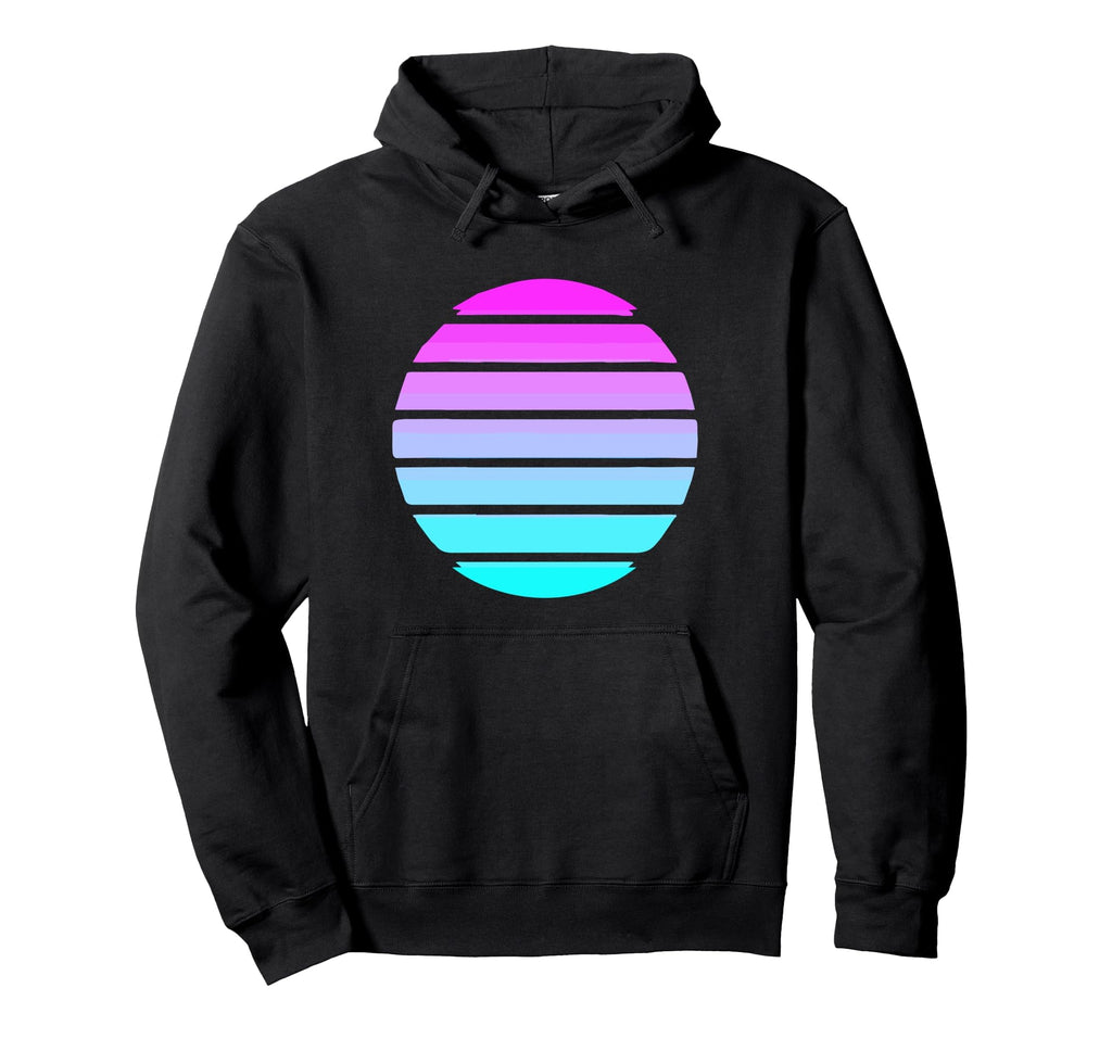Vaporwave 80S 90S Electro Sunrise Hoodie - Aesthetic Graphic for Adults - T-Shirt, Sweatshirt, Hoodie