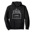 Floral Flower Cassette Tape Vinyl 80S Art Hoodie - Graphic Print for Adults - T-Shirt, Sweatshirt, Hoodie