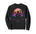 Synthwave Cat Samurai Mediation Sweatshirt - Aesthetic Graphic Unisex - T-Shirt, Sweatshirt, Hoodie