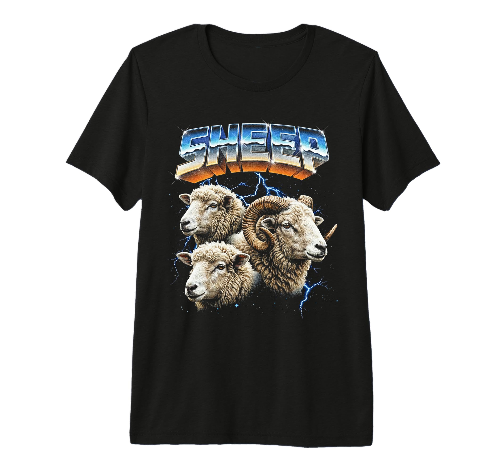 Sheep 80S Funny Farmer Sheep 90S Tri T-Shirt - Custom Art Print for Adults - T-Shirt, Sweatshirt, Hoodie