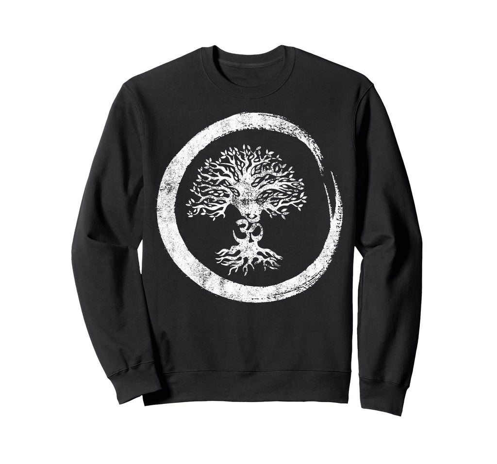 Sacred Yoga Tree Meditation Om Sweatshirt - Minimalist Print Men Women - T-Shirt, Sweatshirt, Hoodie