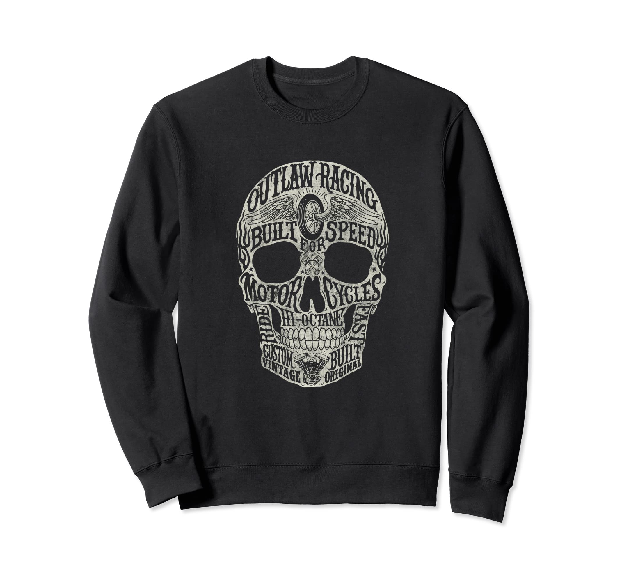Outlaw Racing Text Filled Sweatshirt - Streetwear Style for Adults - T-Shirt, Sweatshirt, Hoodie