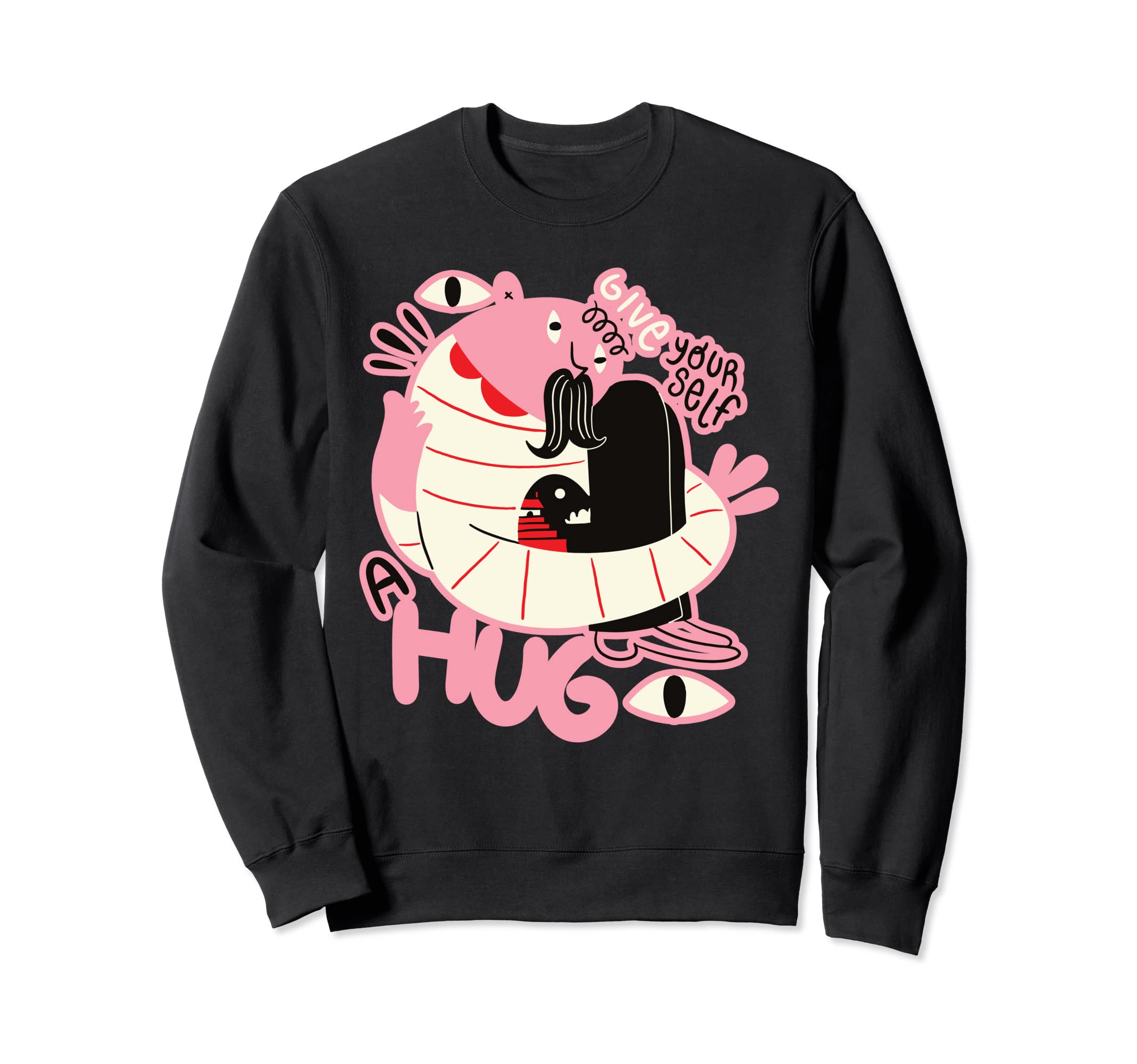 Give Yourself Hug Y2K Trippy Sweatshirt - Aesthetic Graphic for Adults - T-Shirt, Sweatshirt, Hoodie