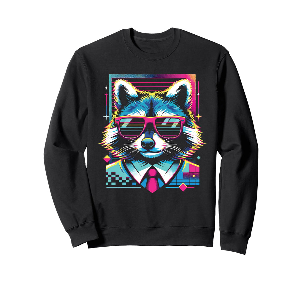 Raccoon Sunglasses 80S Aesthetic Sweatshirt - Trendy Graphic Men Women - T-Shirt, Sweatshirt, Hoodie