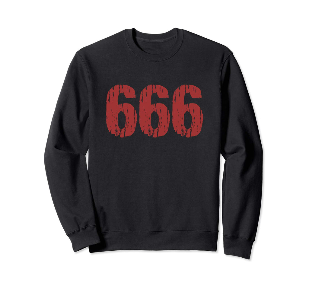 666 Satanic Symbol Distressed Sweatshirt - Minimalist Print for Adults - T-Shirt, Sweatshirt, Hoodie