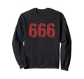 666 Satanic Symbol Distressed Sweatshirt - Minimalist Print for Adults - T-Shirt, Sweatshirt, Hoodie