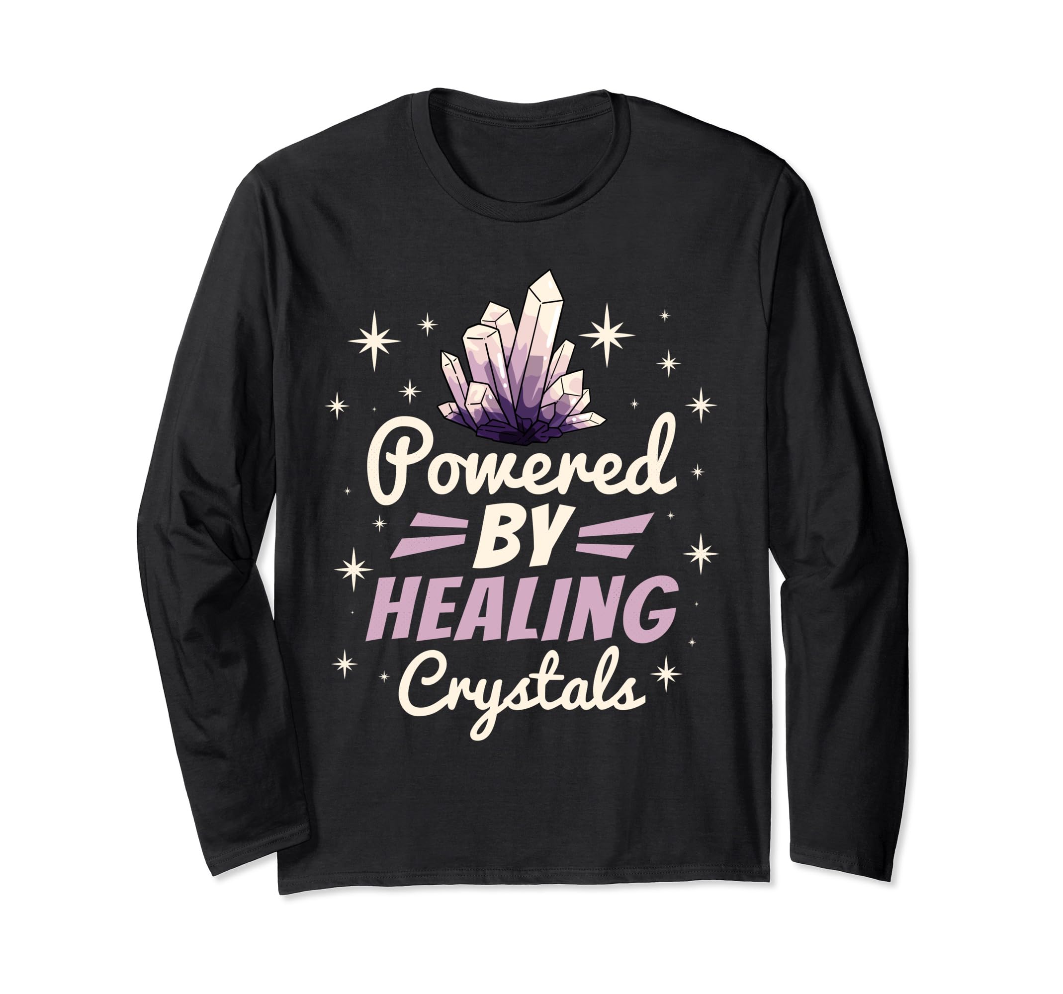 Powered Healing Crystals Gemstone T-Shirt - Fun Novelty Design for Adults - T-Shirt, Sweatshirt, Hoodie