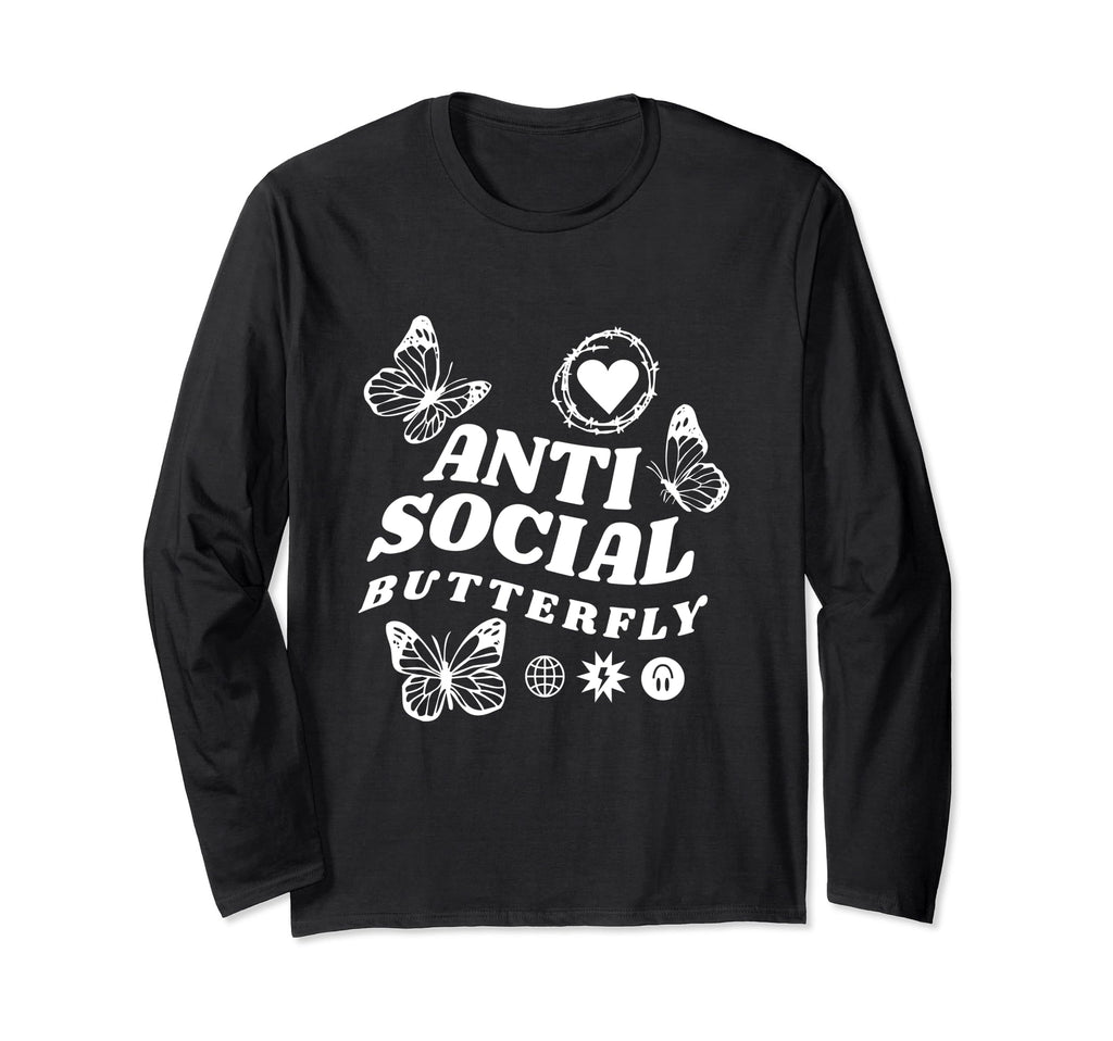 Im Anti Social Butterfly Insects Butterfly T-Shirt - Graphic Print Unisex - T-Shirt, Sweatshirt, Hoodie