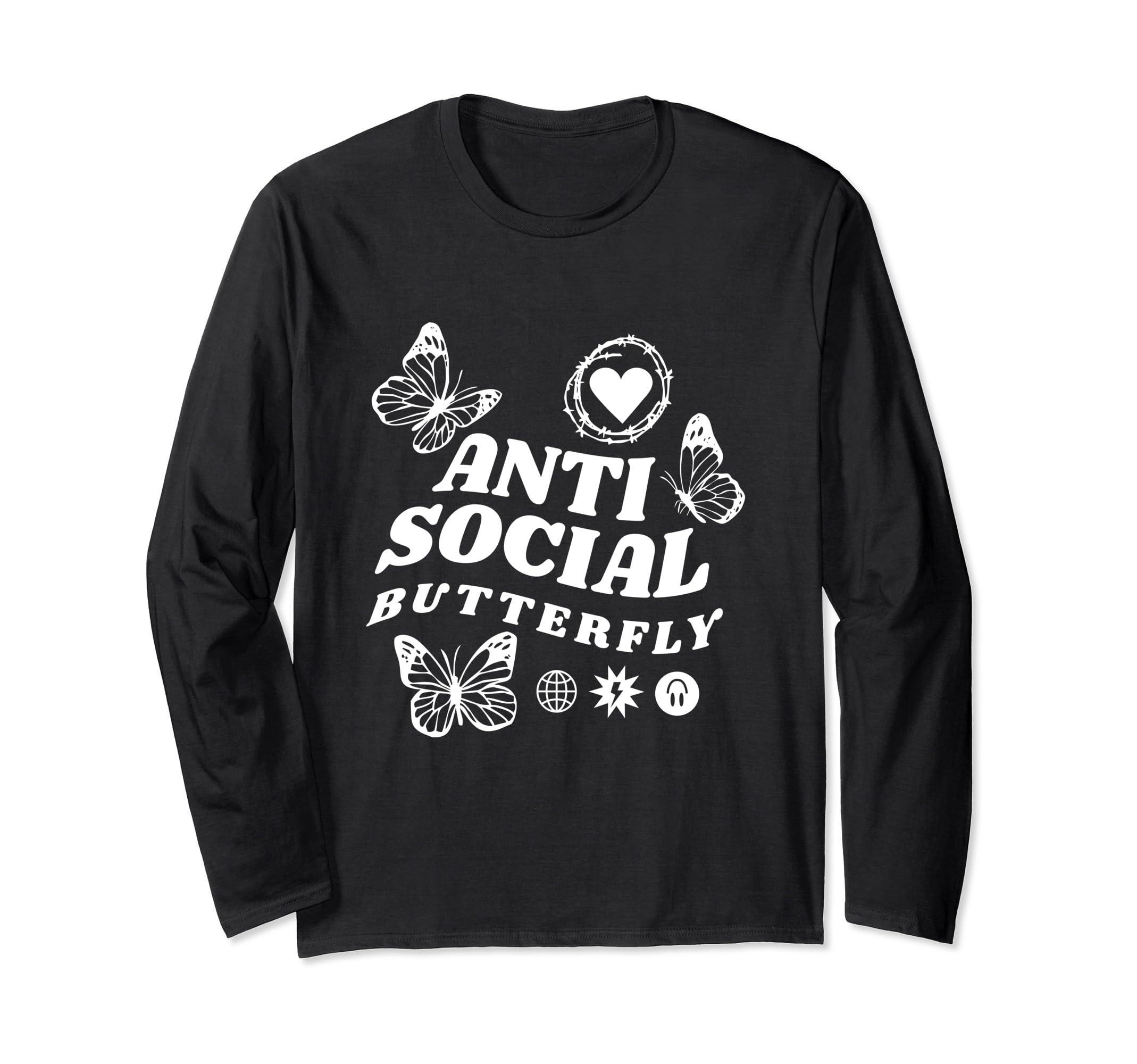 Im Anti Social Butterfly Insects Butterfly T-Shirt - Graphic Print Unisex - T-Shirt, Sweatshirt, Hoodie