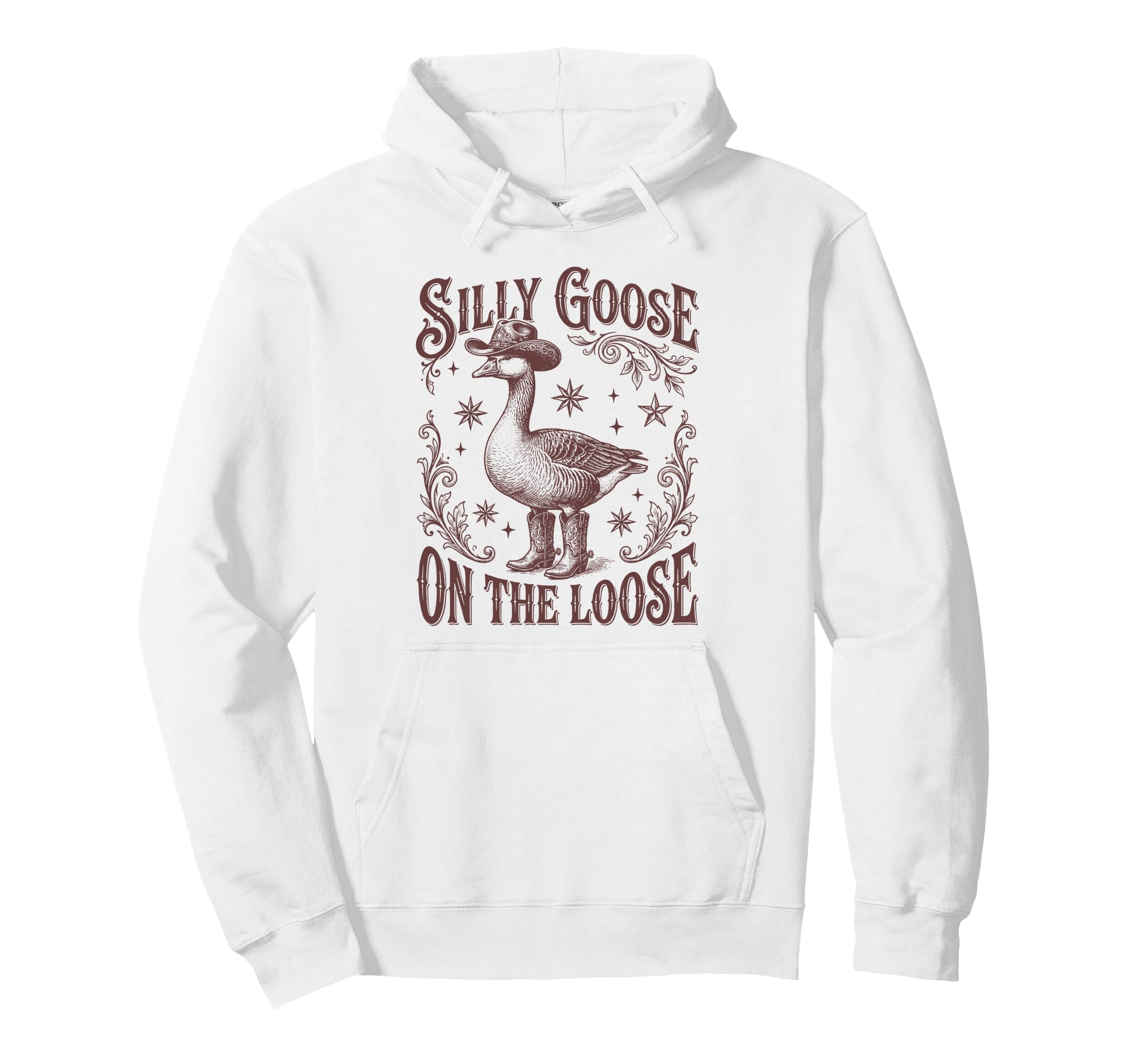Silly Goose Loose Funny Western Cowboy Hoodie - Fun Novelty Design Unisex - T-Shirt, Sweatshirt, Hoodie
