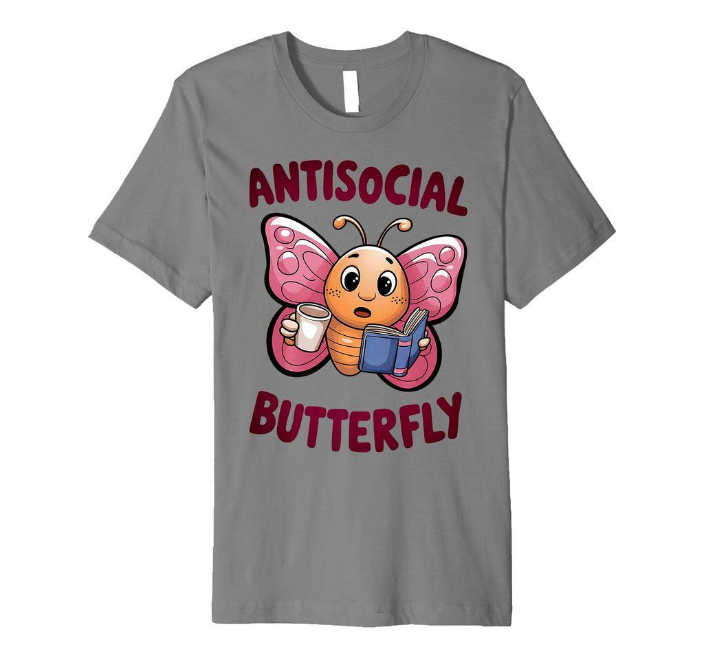 Groovy Anti Social Butterfly Ironic T-Shirt - Unique Graphic Men Women - T-Shirt, Sweatshirt, Hoodie