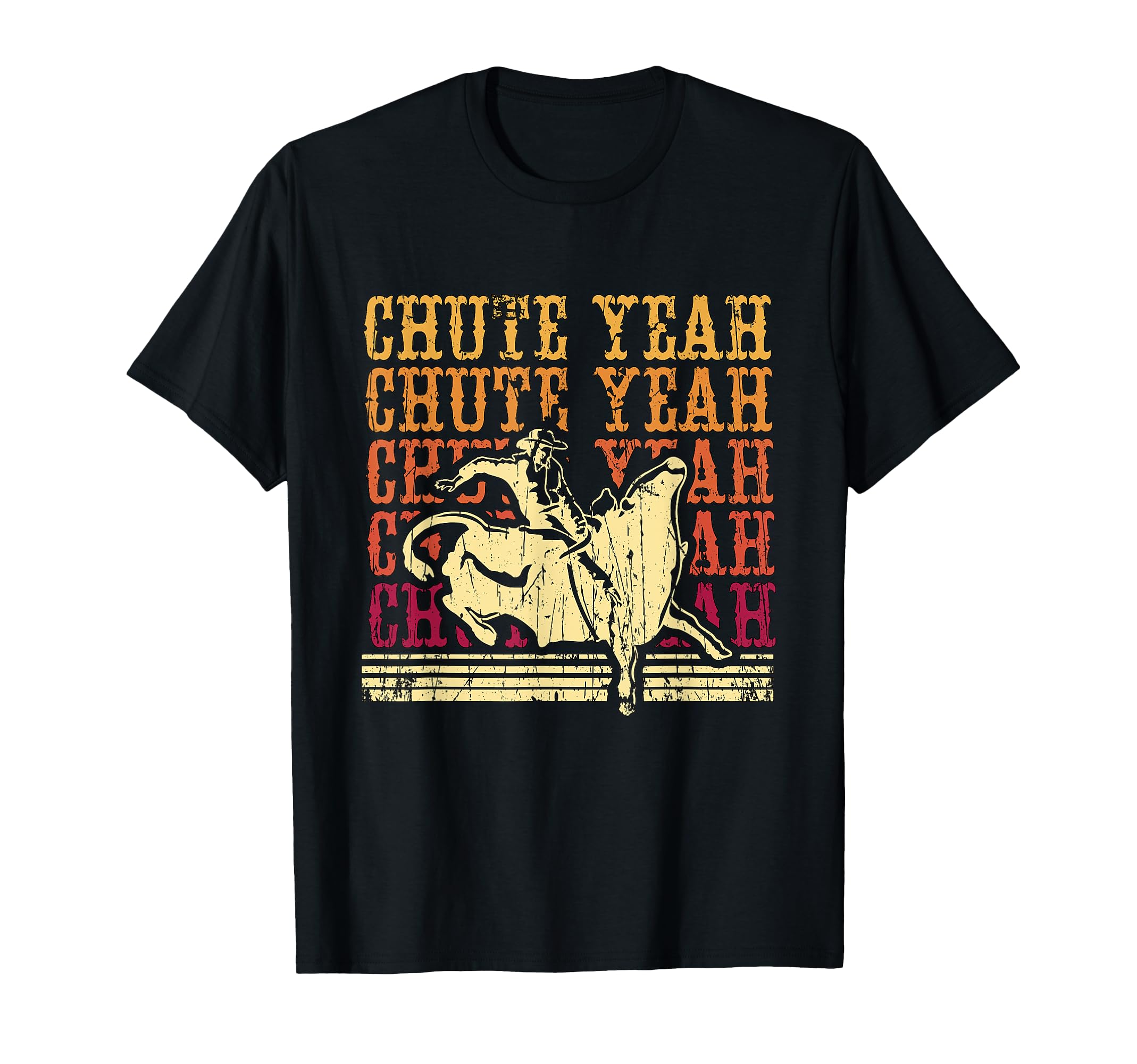 Chute Yeah Rodeo Bull Loves Western Riding T-Shirt - Trendy Graphic Unisex - T-Shirt, Sweatshirt, Hoodie