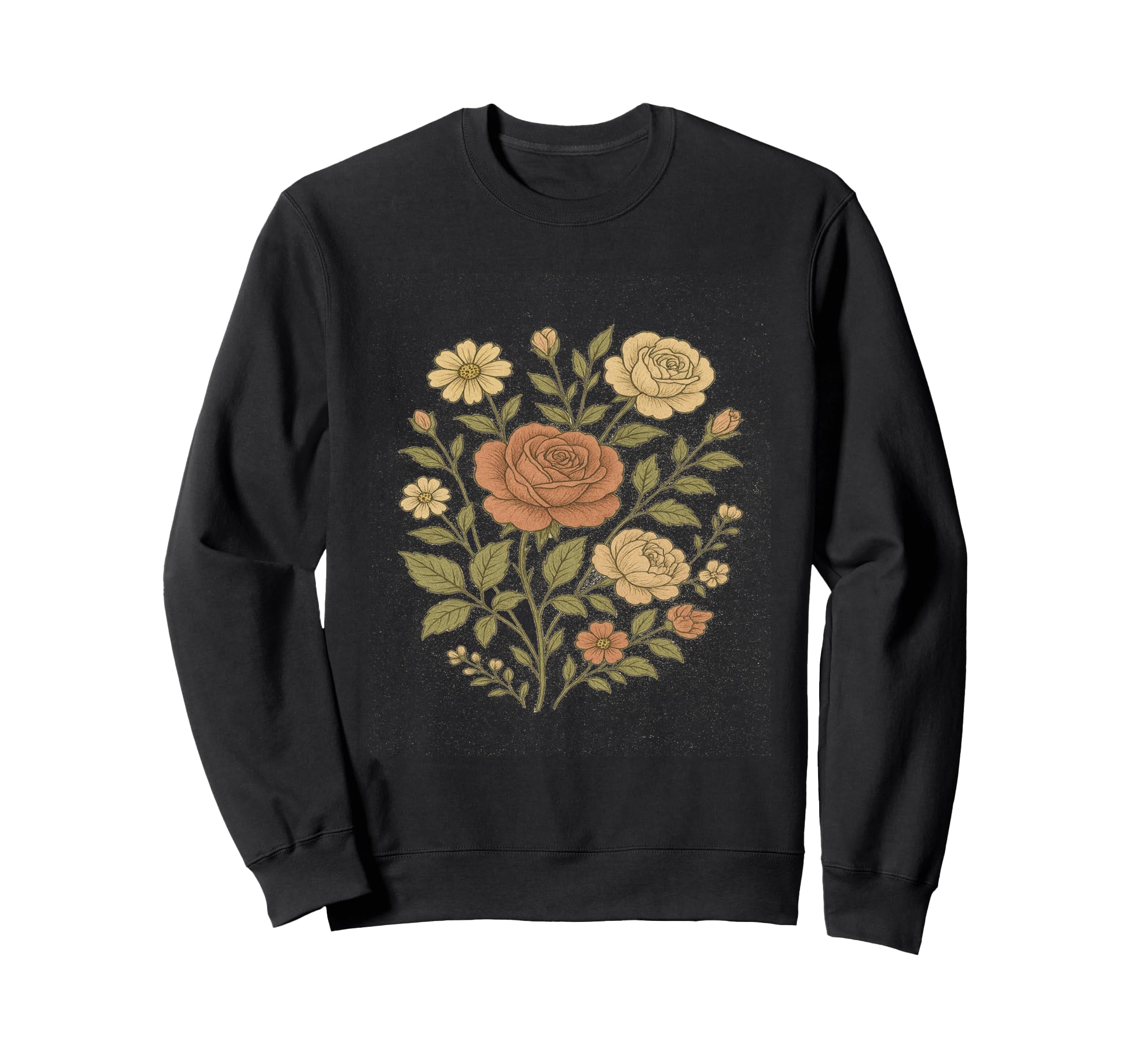 Rose Cascade Floral Art Elegant Sweatshirt - Unique Graphic Unisex - T-Shirt, Sweatshirt, Hoodie