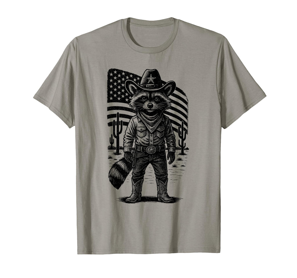 Raccoon Cowboy Trash Panda Usa T-Shirt - Aesthetic Graphic Men Women - T-Shirt, Sweatshirt, Hoodie