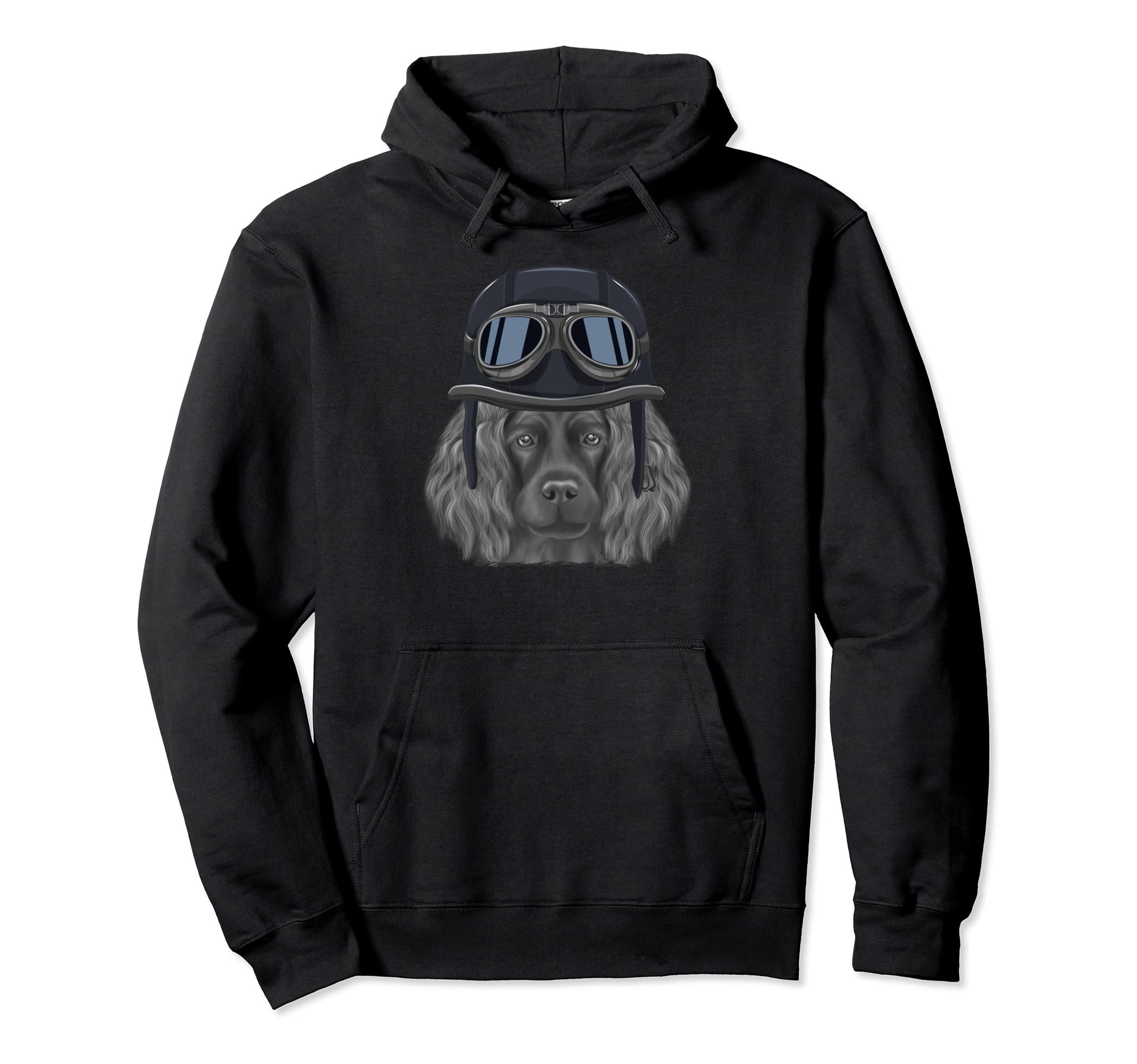 Boykin Spaniel Wearing Motorcycle Helmet Hoodie - Streetwear Style Unisex - T-Shirt, Sweatshirt, Hoodie