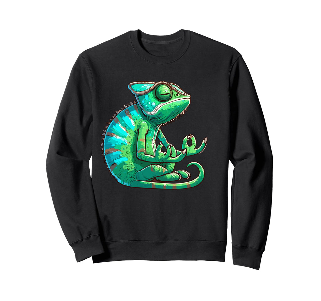 Meditation Chameleon Yoga Pose Sweatshirt - Aesthetic Graphic Unisex - T-Shirt, Sweatshirt, Hoodie