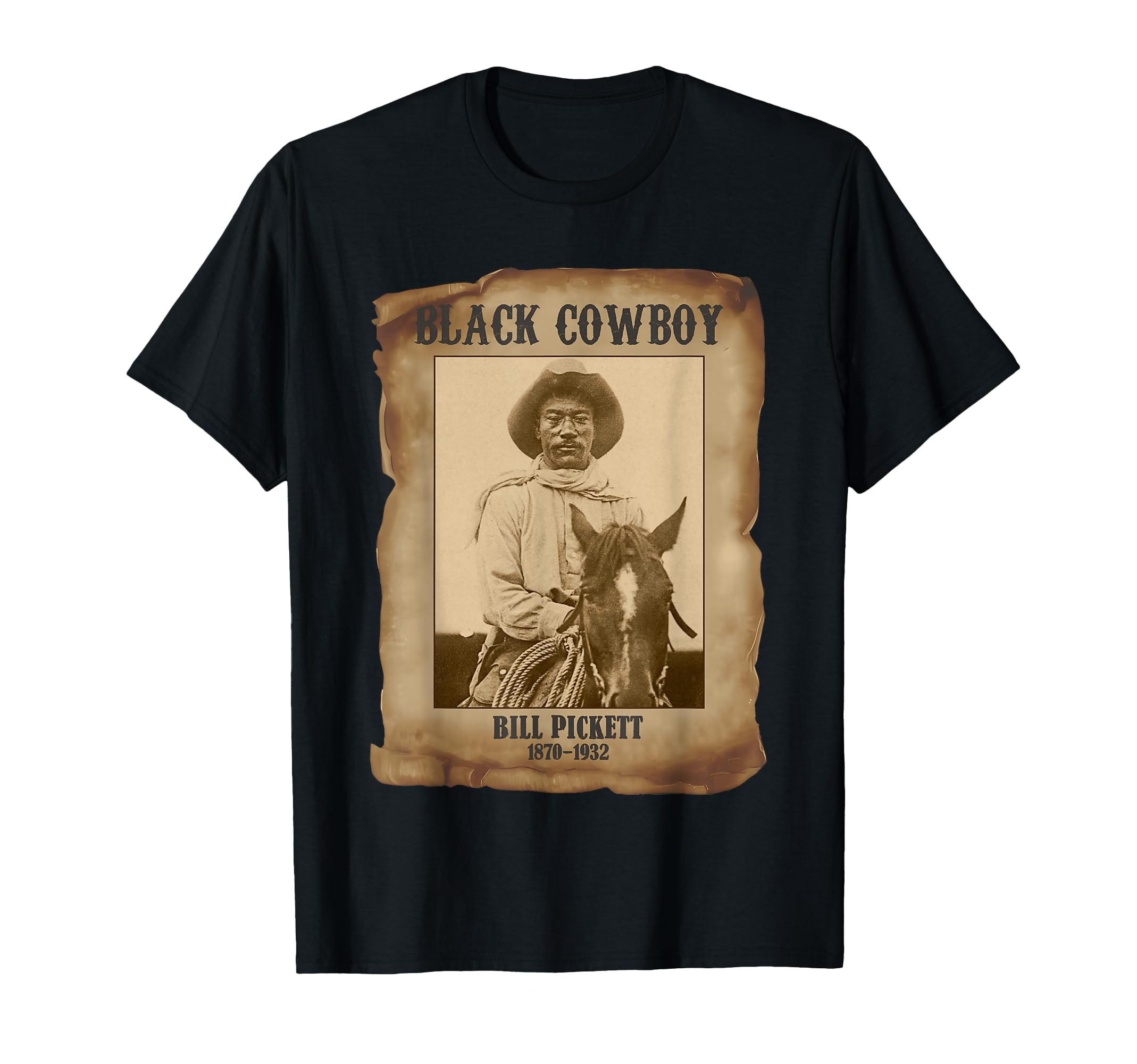 Bill Pickett Black Cowboy Western T-Shirt - Minimalist Print for Adults - T-Shirt, Sweatshirt, Hoodie
