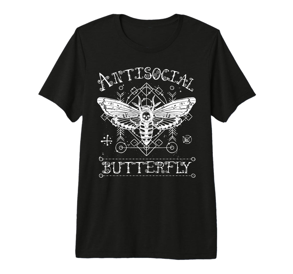 Funny Antisocial Butterfly Introvert Death T-Shirt - Unique Graphic Unisex - T-Shirt, Sweatshirt, Hoodie