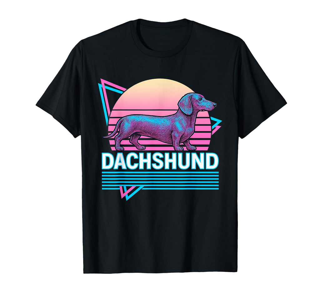 Dachshund Synthwave Aesthetic Dog Lover T-Shirt - Trendy Graphic for Adults - T-Shirt, Sweatshirt, Hoodie
