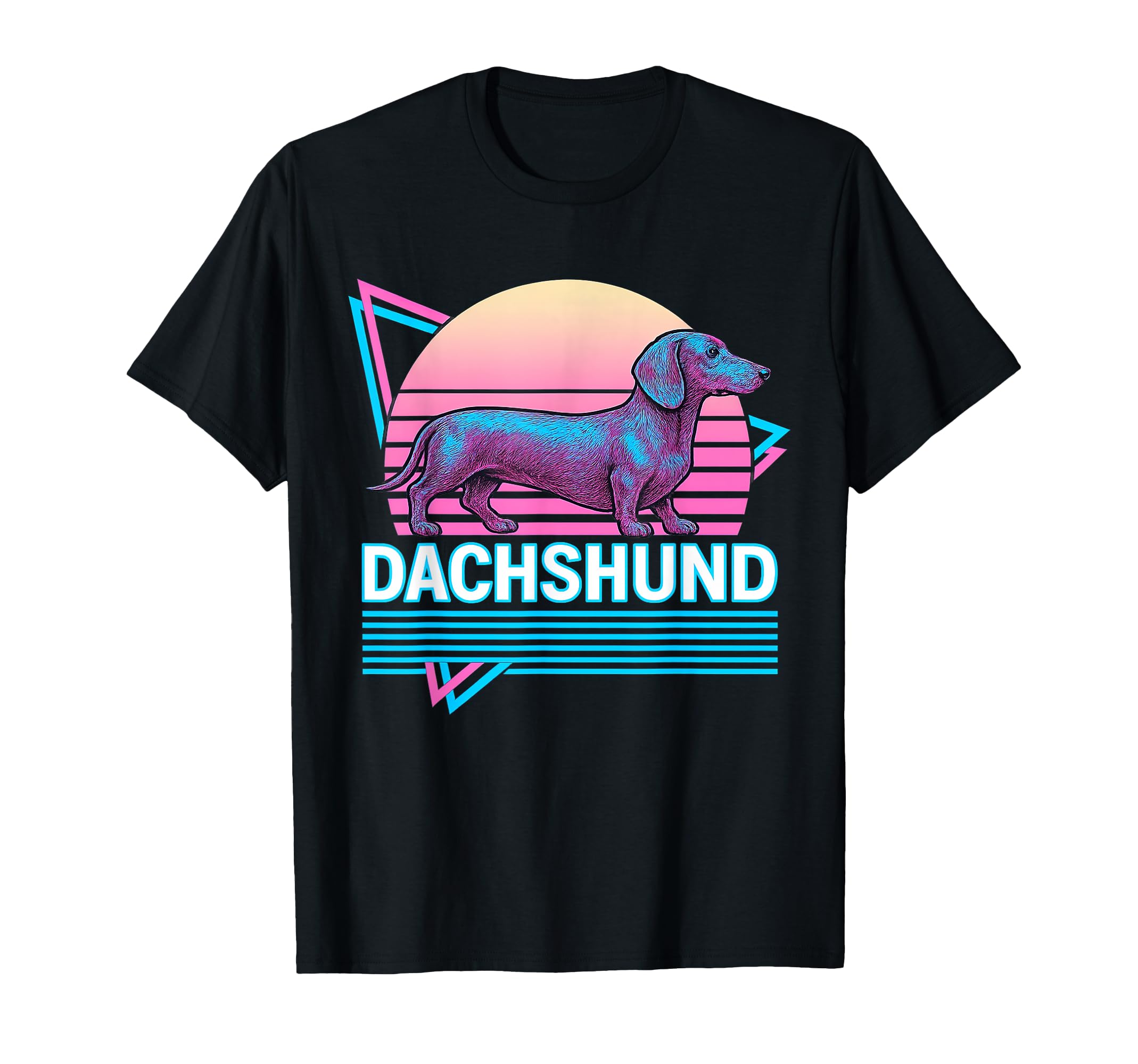 Dachshund Synthwave Aesthetic Dog Lover T-Shirt - Trendy Graphic for Adults - T-Shirt, Sweatshirt, Hoodie
