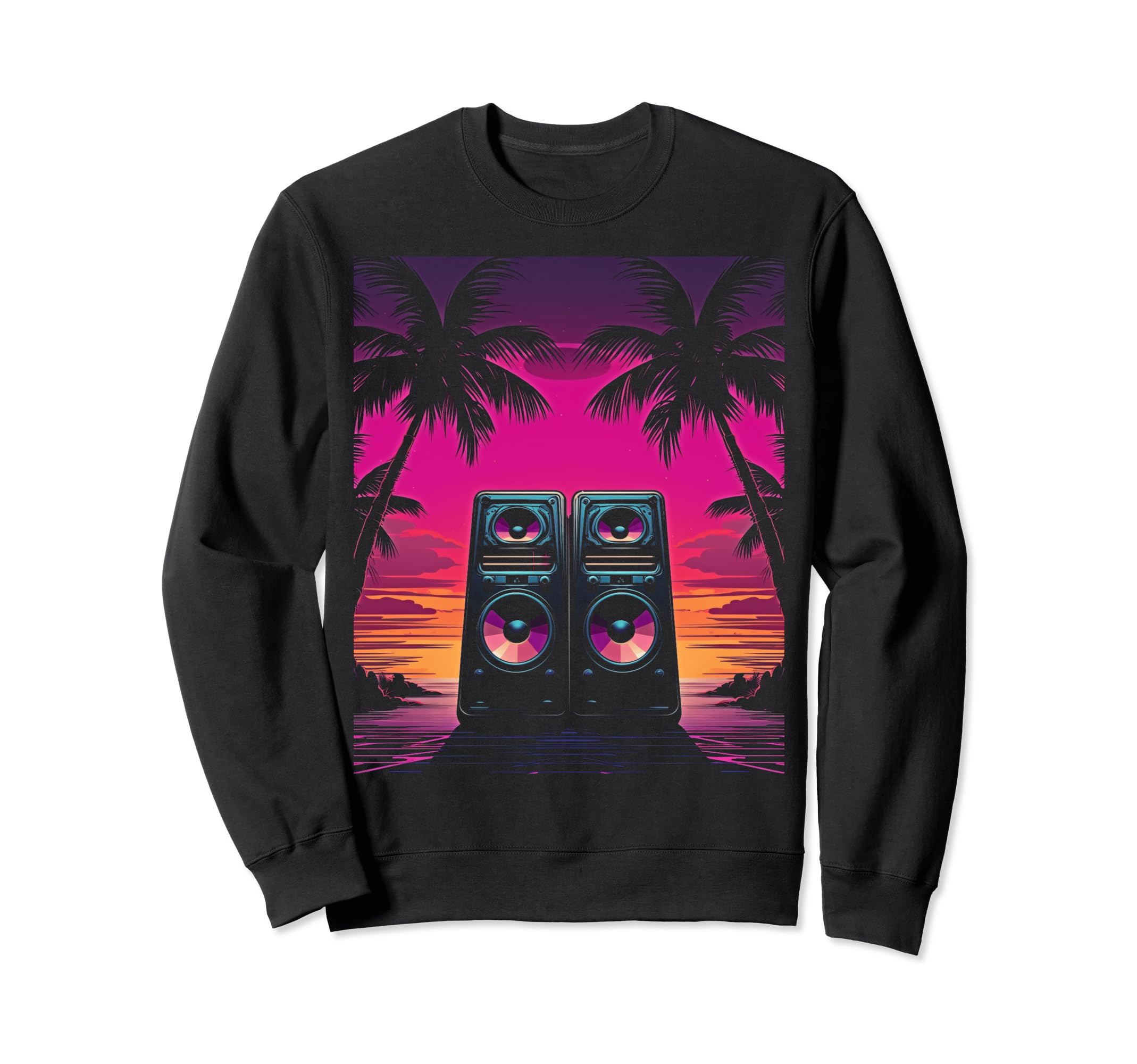 Vaporwave Stereo Speakers 80S Sweatshirt - Casual Everyday Wear Unisex - T-Shirt, Sweatshirt, Hoodie