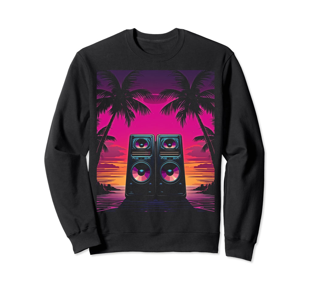 Vaporwave Stereo Speakers 80S Sweatshirt - Novelty Apparel Unisex - T-Shirt, Sweatshirt, Hoodie