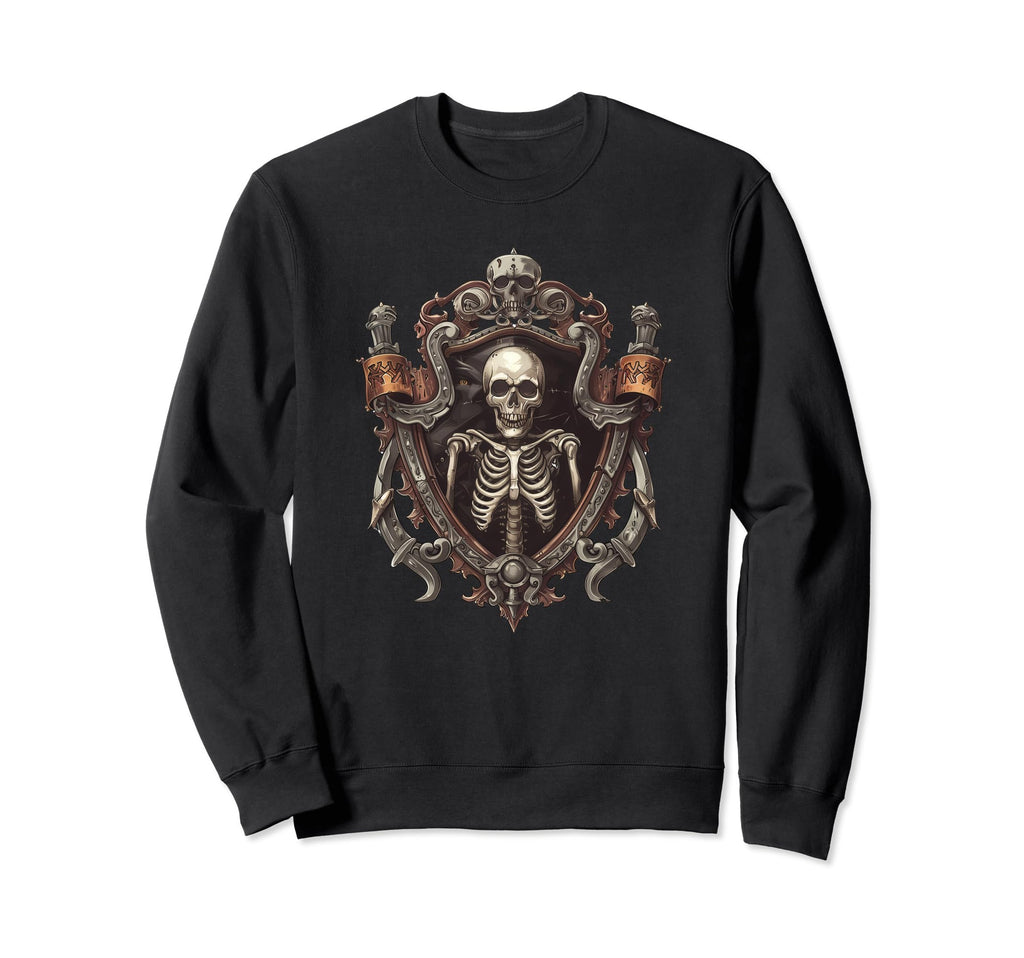 Skeleton Biker Crest Wings Skull Sweatshirt - Trendy Graphic Unisex - T-Shirt, Sweatshirt, Hoodie
