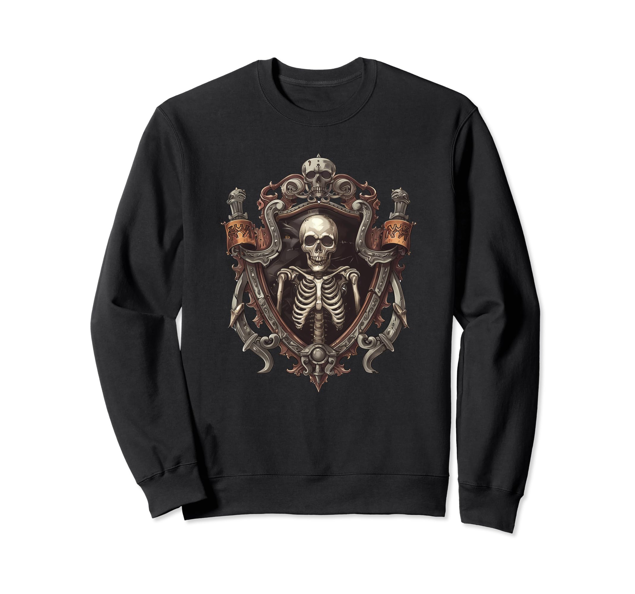 Skeleton Biker Crest Wings Skull Sweatshirt - Trendy Graphic Unisex - T-Shirt, Sweatshirt, Hoodie