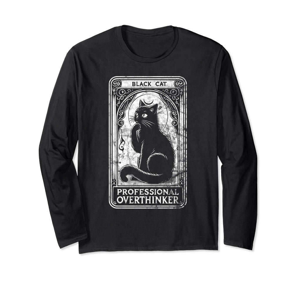 Professional Overthinker Cat Tarot T-Shirt - Aesthetic Graphic for Adults - T-Shirt, Sweatshirt, Hoodie
