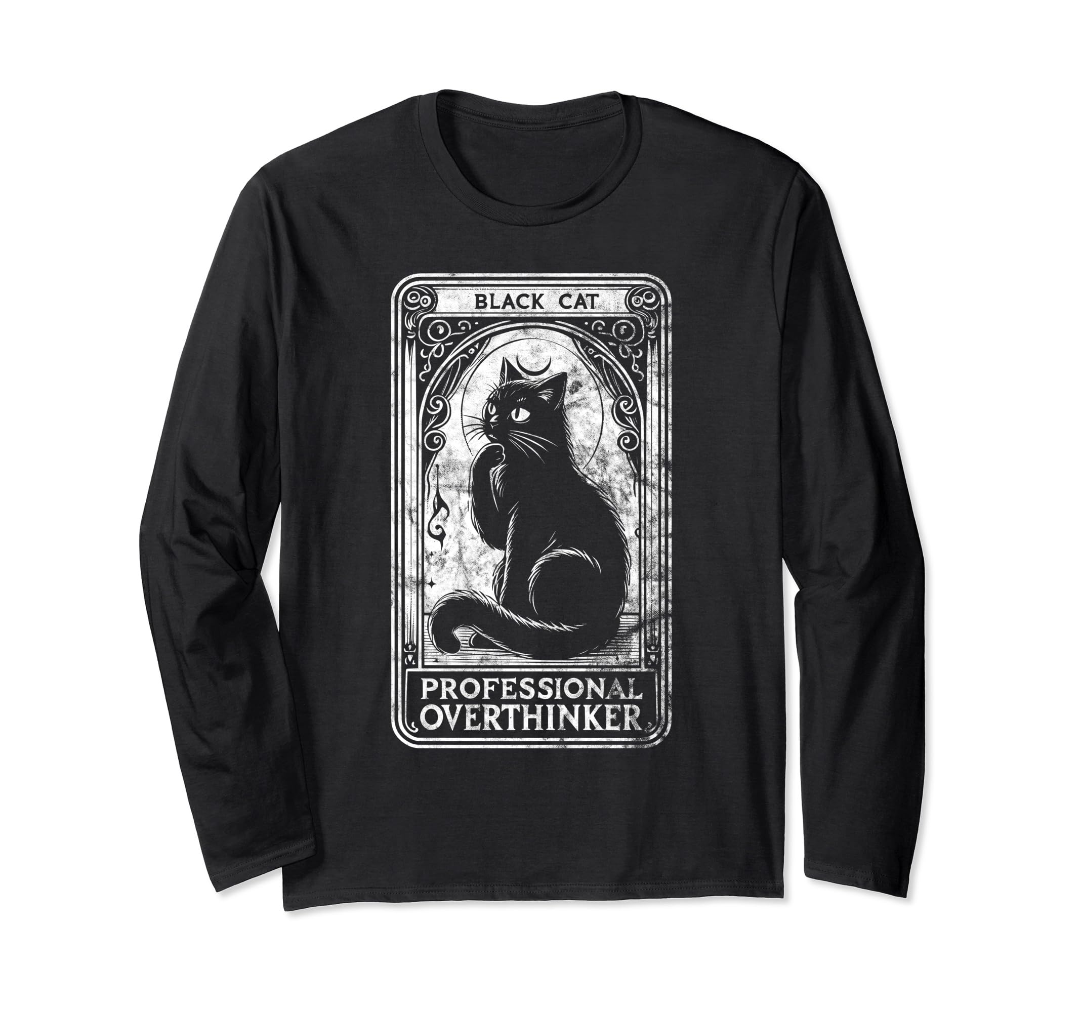Professional Overthinker Cat Tarot T-Shirt - Aesthetic Graphic for Adults - T-Shirt, Sweatshirt, Hoodie