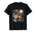 Boxer Dog Howling To Moon 90S T-Shirt - Minimalist Print Men Women - T-Shirt, Sweatshirt, Hoodie