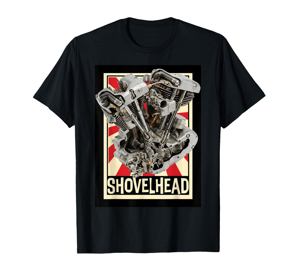 Shovelhead Motorcycle Engine T-Shirt - Aesthetic Graphic for Adults - T-Shirt, Sweatshirt, Hoodie