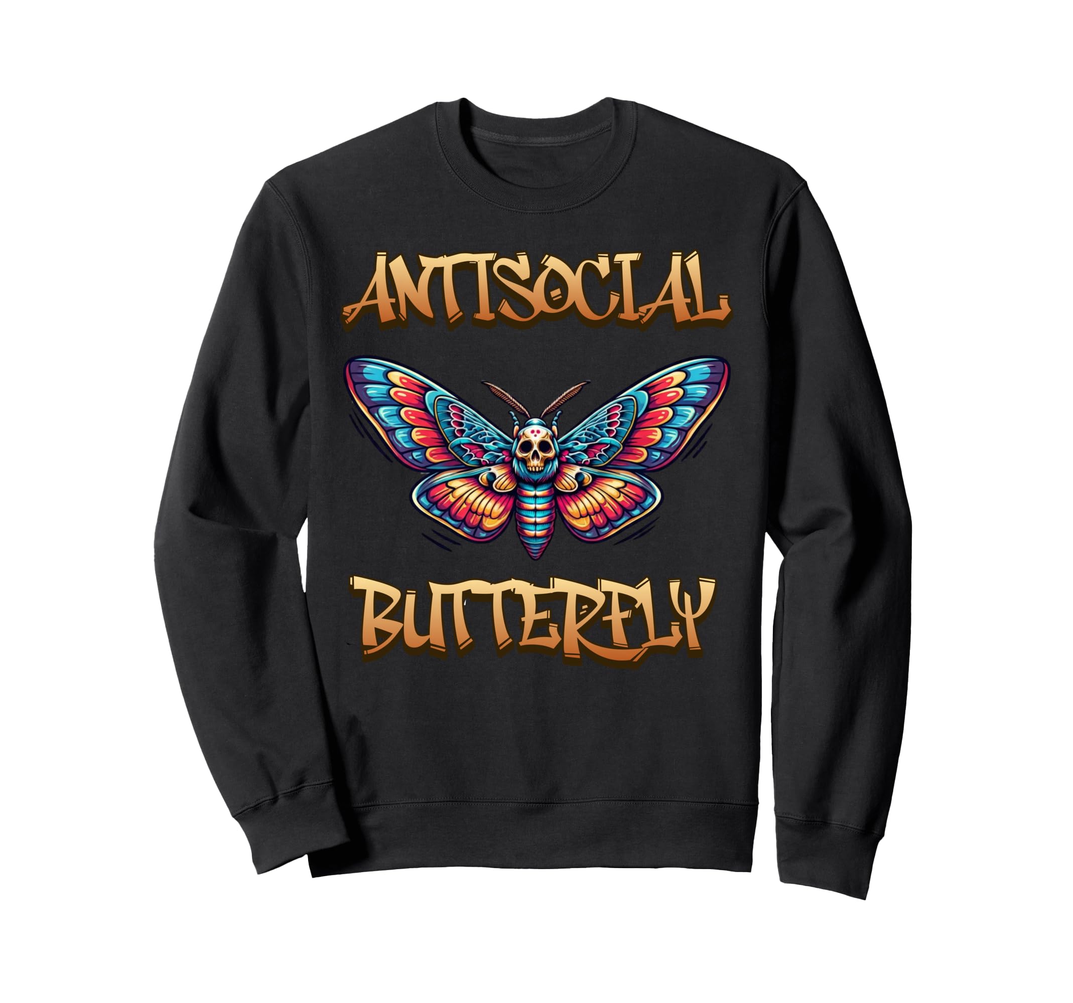 Antisocial Butterfly Sweatshirt - Trendy Graphic Men Women - T-Shirt, Sweatshirt, Hoodie