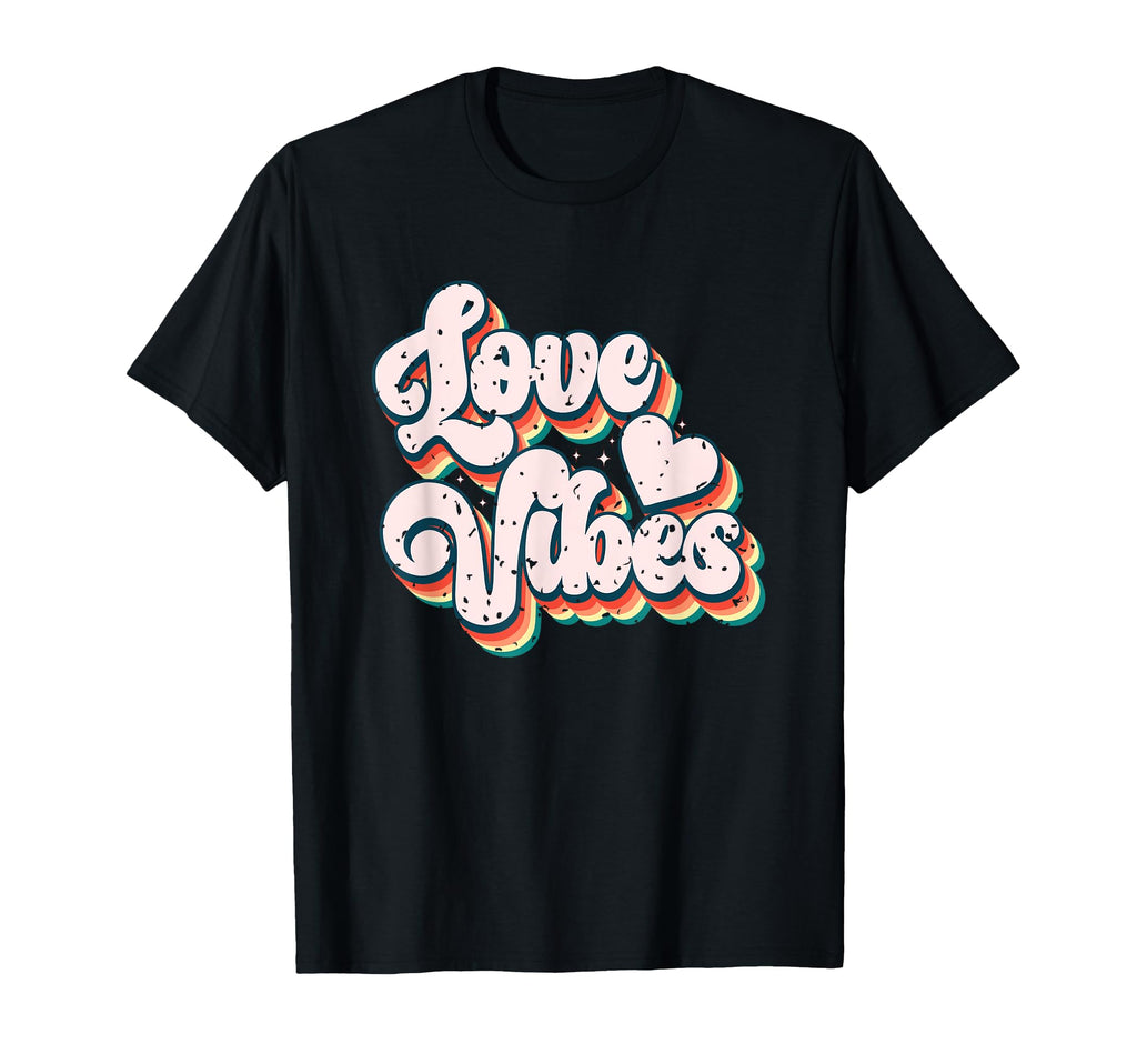 Love Vibes Heart Typography Art T-Shirt - Fun Novelty Design Unisex - T-Shirt, Sweatshirt, Hoodie
