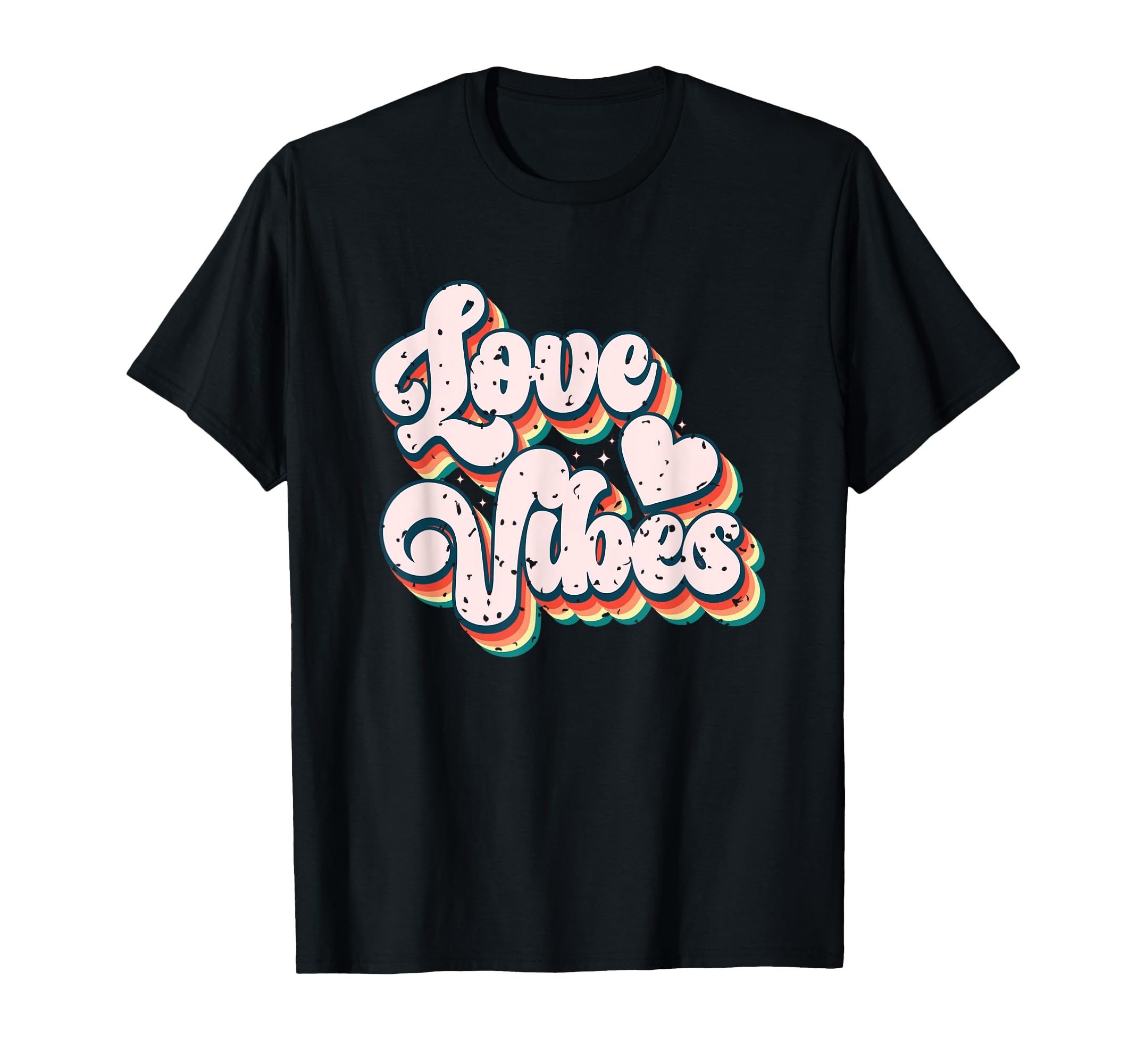 Love Vibes Heart Typography Art T-Shirt - Fun Novelty Design Unisex - T-Shirt, Sweatshirt, Hoodie