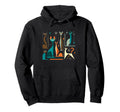 Mid Century Long Neck Cats 50S 60S Hoodie - Aesthetic Graphic for Adults - T-Shirt, Sweatshirt, Hoodie