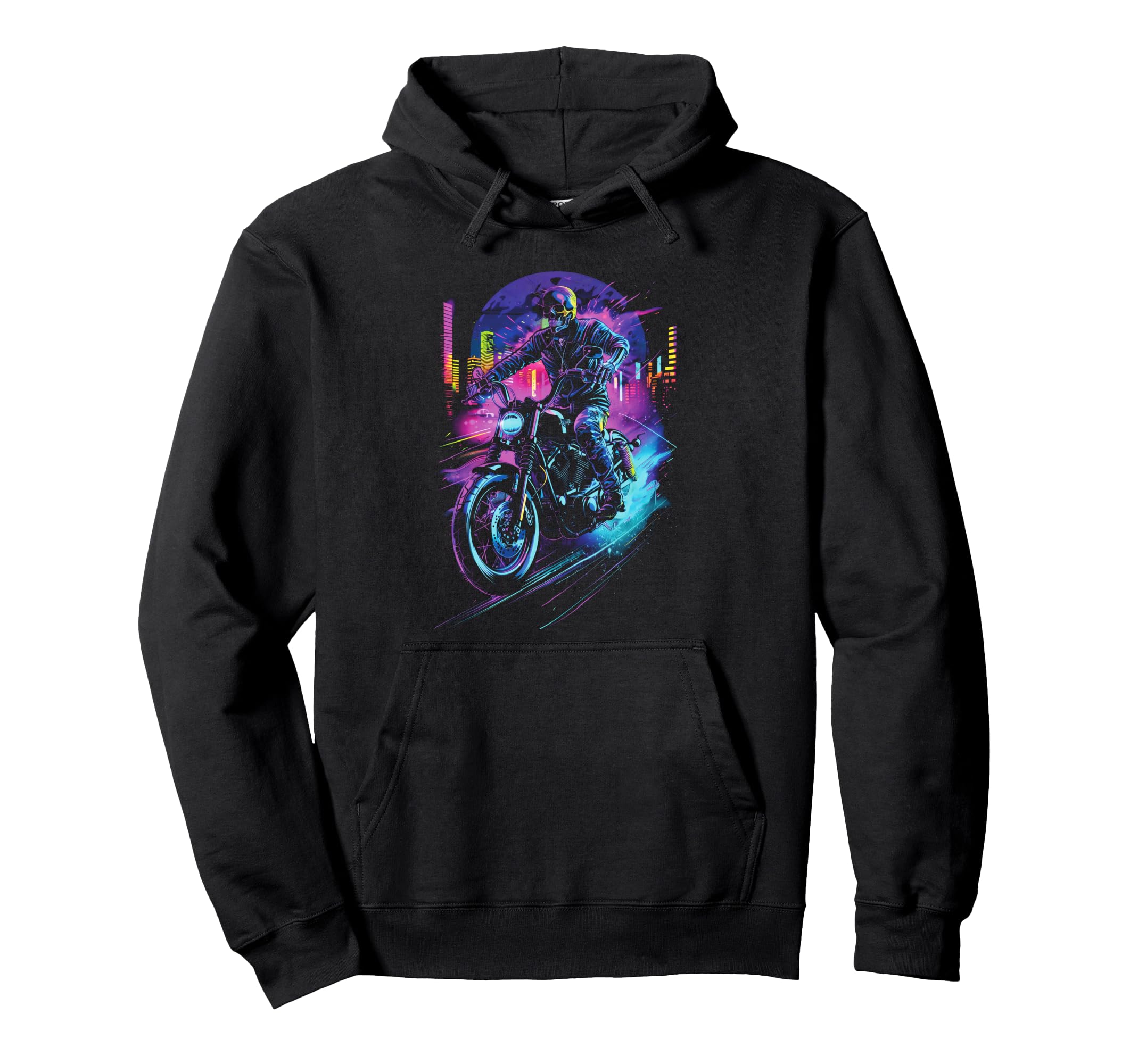 Skeleton Motorcycle Through Hoodie - Novelty Apparel Men Women - T-Shirt, Sweatshirt, Hoodie