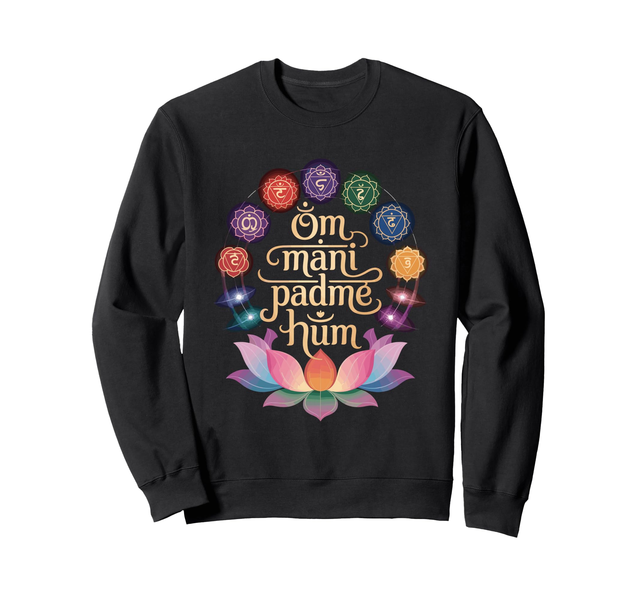 Om Mani Padme Hum Meditation Sweatshirt - Fun Novelty Design for Adults - T-Shirt, Sweatshirt, Hoodie