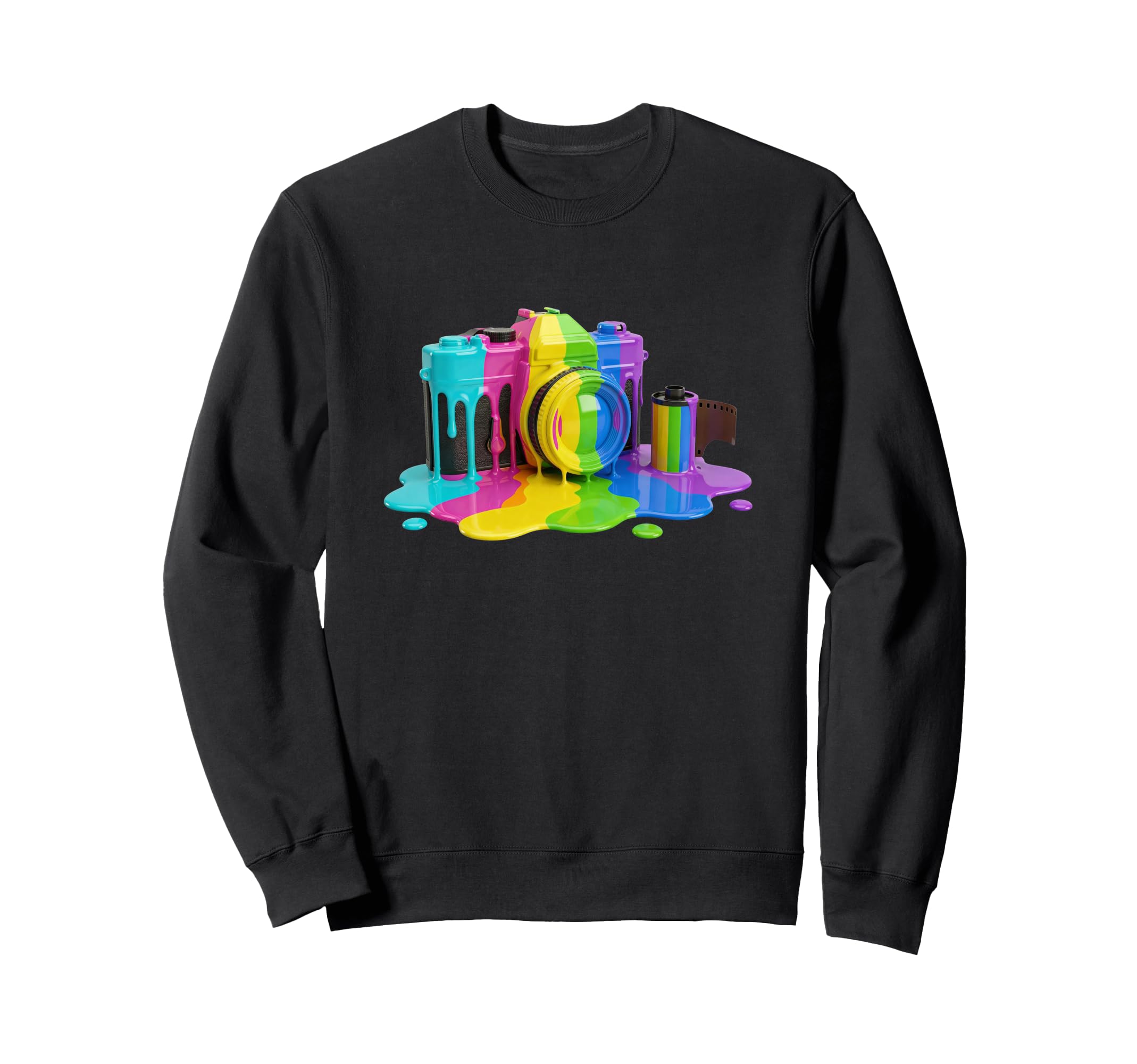 Photo Camera Fluid Colorful Paint Sweatshirt - Streetwear Style for Adults - T-Shirt, Sweatshirt, Hoodie