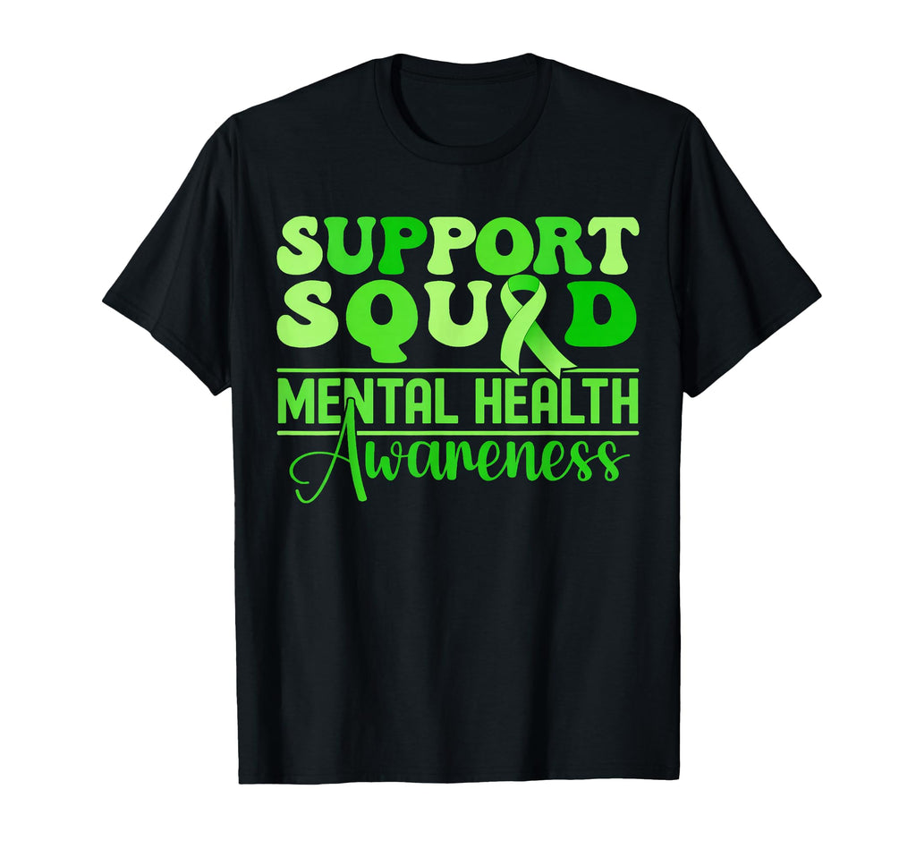 Support Squad Green Ribbon Mental T-Shirt - Custom Art Print Men Women - T-Shirt, Sweatshirt, Hoodie