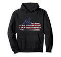 Motorcycle Biker American Flag Hoodie - Graphic Print Unisex - T-Shirt, Sweatshirt, Hoodie