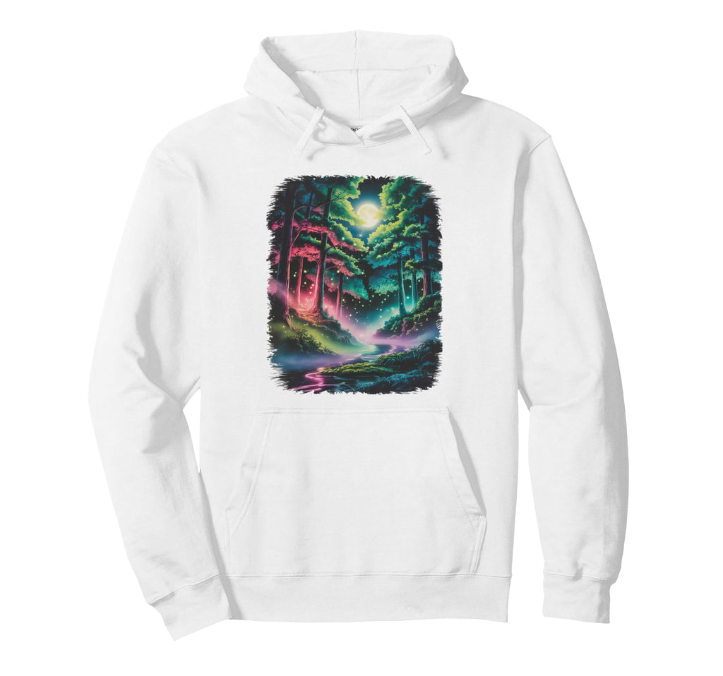 90S Airbrushed Mystical Forest Moon Hoodie - Novelty Apparel for Adults - T-Shirt, Sweatshirt, Hoodie