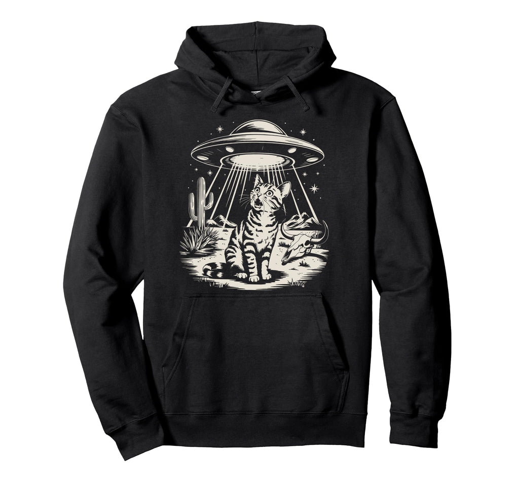Ufo Western Cat Cowboy Cat Wild West Hoodie - Unique Graphic Men Women - T-Shirt, Sweatshirt, Hoodie