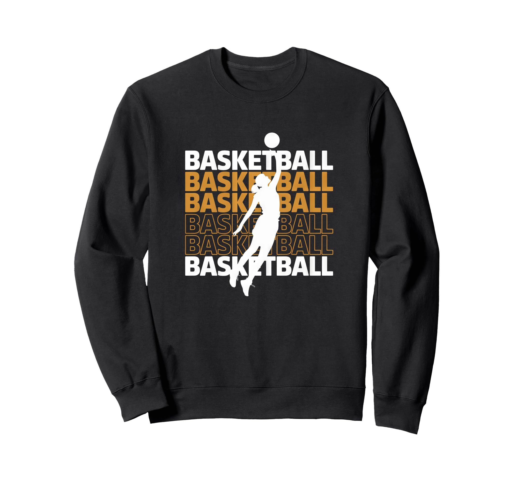 Womens Basketball Silhouette Typography Sweatshirt - Unique Graphic Unisex - T-Shirt, Sweatshirt, Hoodie