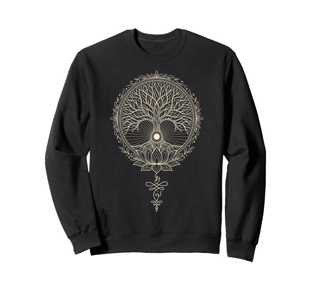 Sacred Yoga Tree Meditation Om Sweatshirt - Aesthetic Graphic for Adults - T-Shirt, Sweatshirt, Hoodie