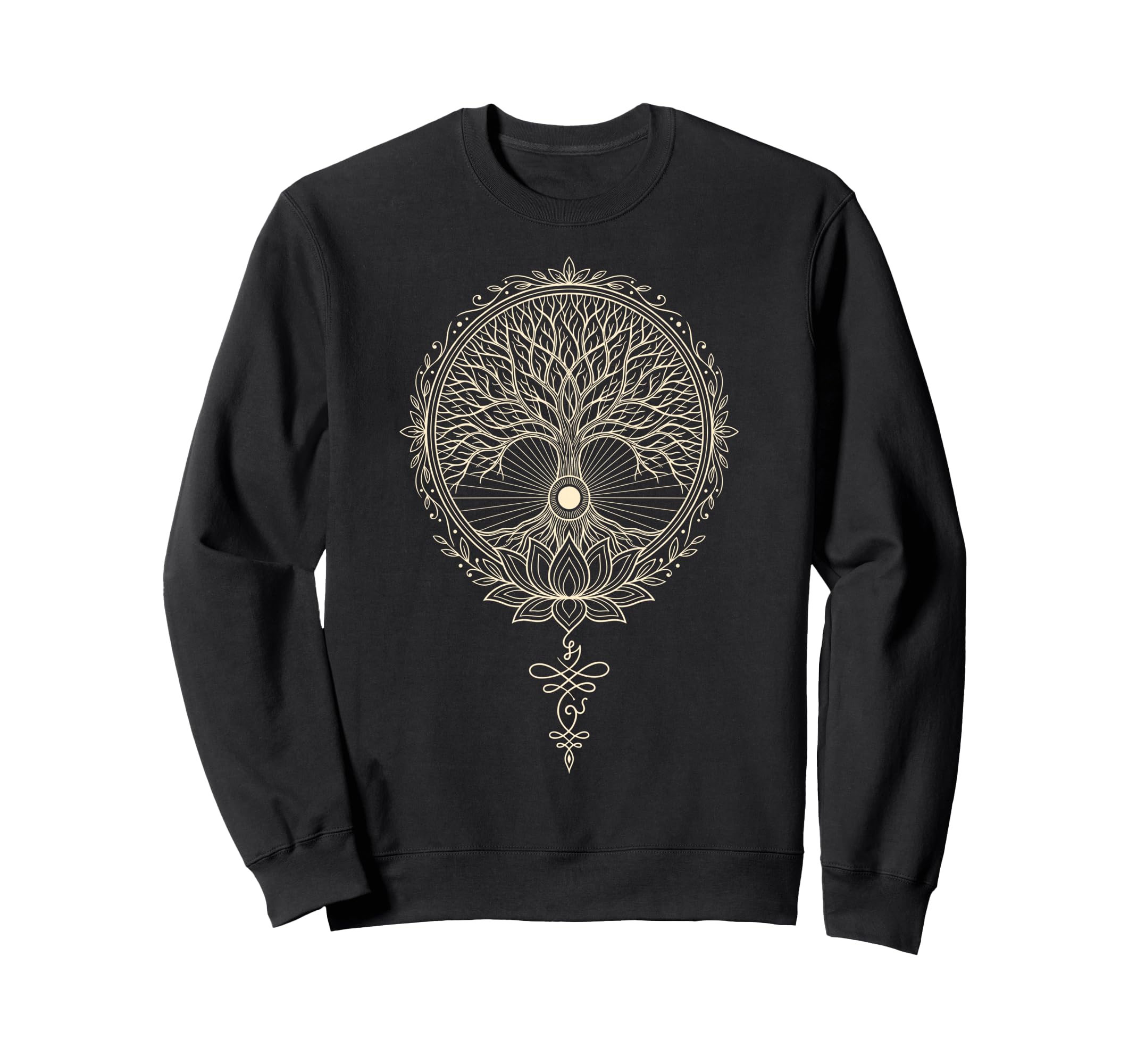 Sacred Yoga Tree Meditation Om Sweatshirt - Aesthetic Graphic for Adults - T-Shirt, Sweatshirt, Hoodie
