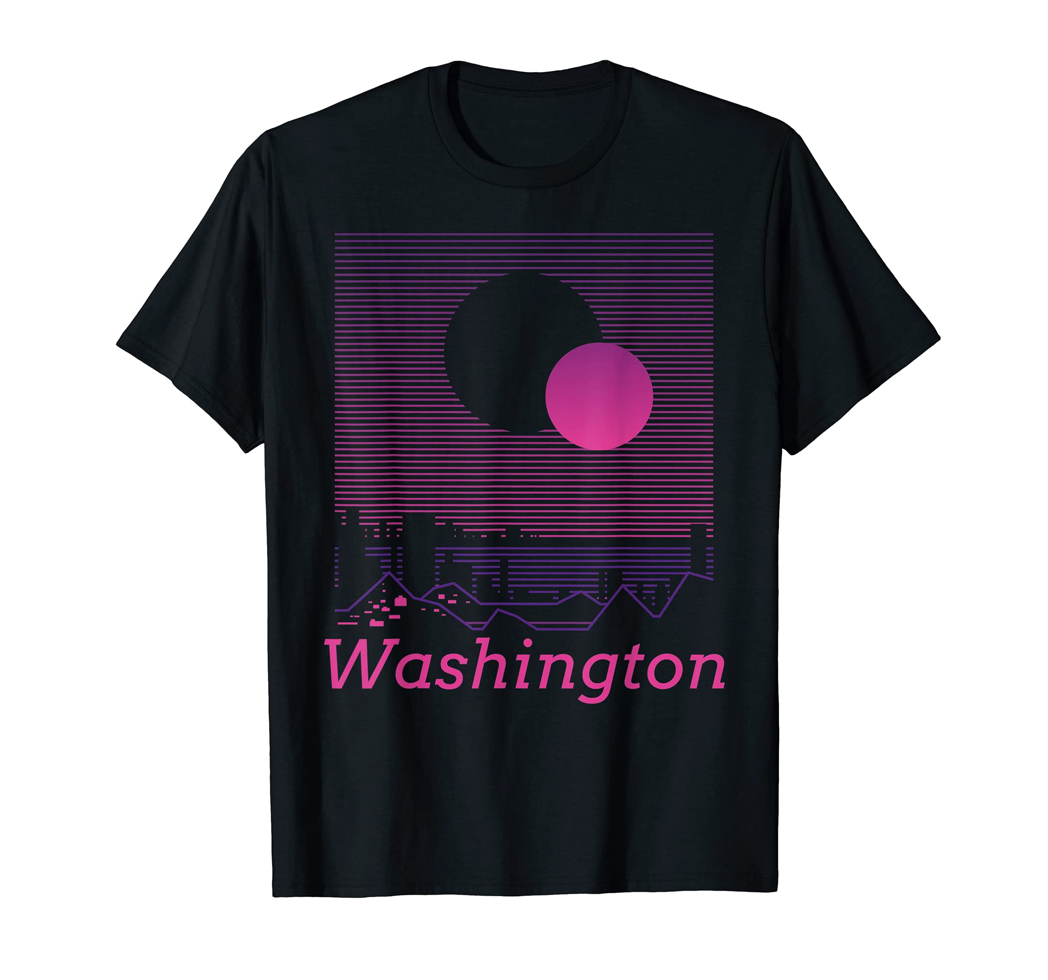 Washington Mountain Grid 80S 90S Aesthetic T-Shirt - Graphic Print Unisex - T-Shirt, Sweatshirt, Hoodie