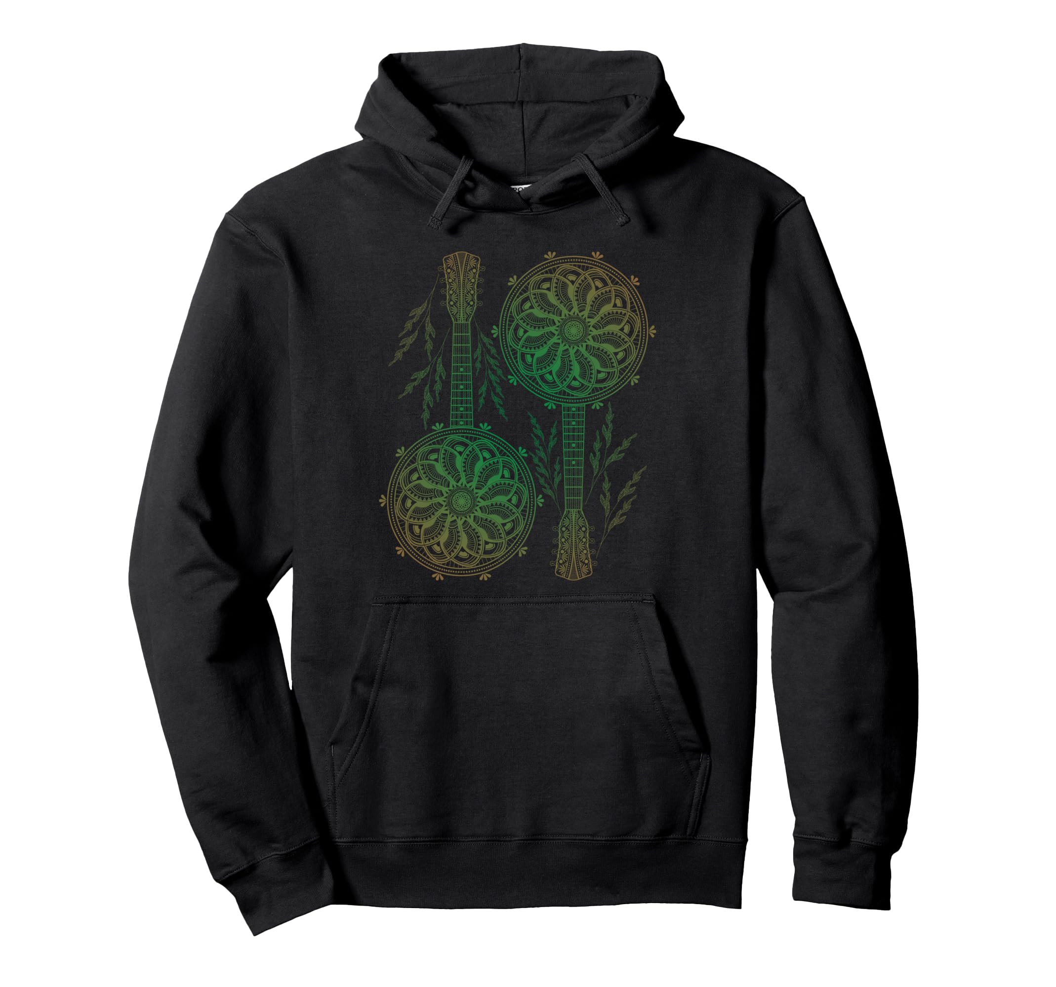 Banjo Circle Mandala Art Mindfulness Hoodie - Novelty Apparel for Adults - T-Shirt, Sweatshirt, Hoodie