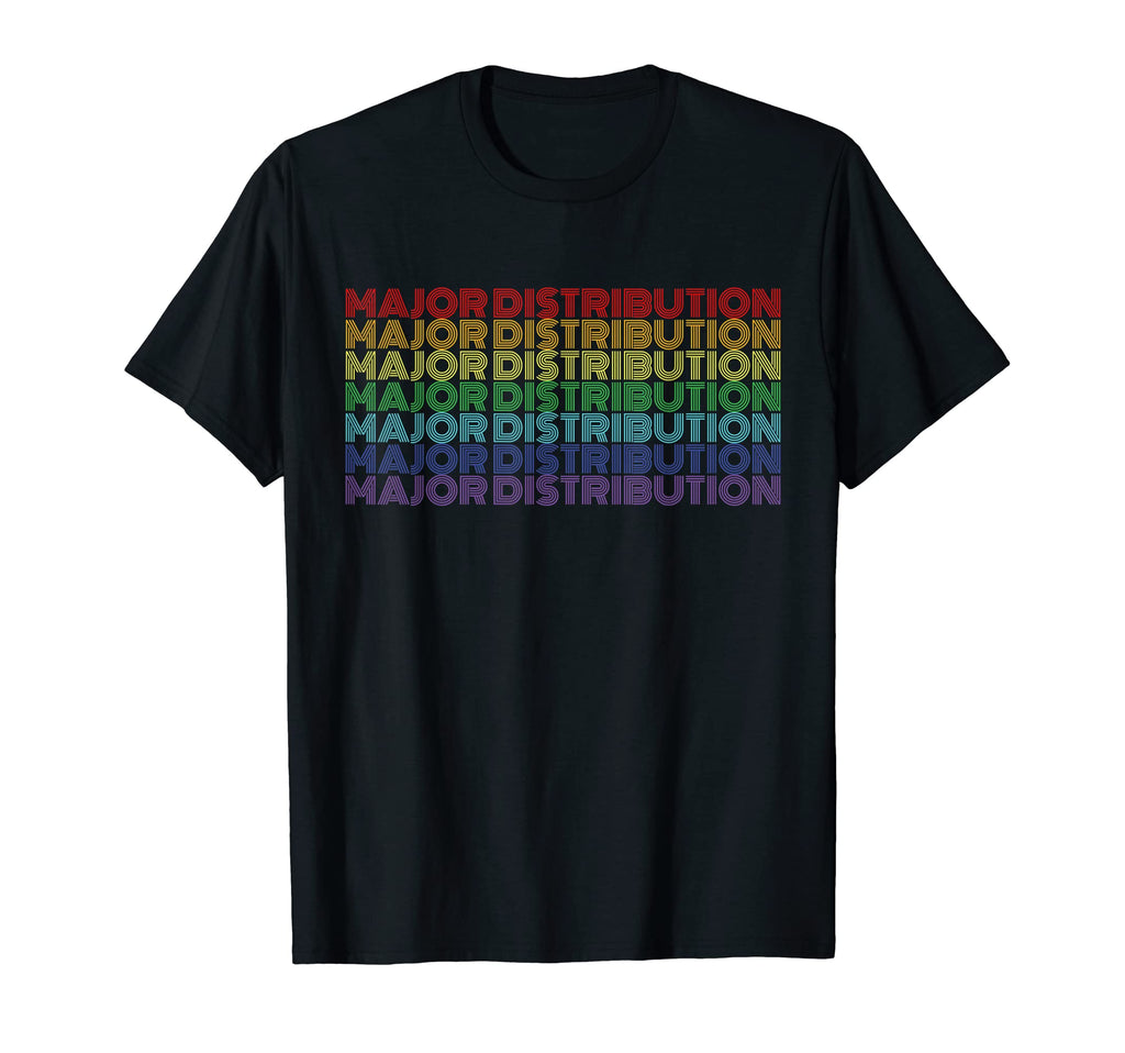 Major Distribution Rainbow Minimalist T-Shirt - Aesthetic Graphic Unisex - T-Shirt, Sweatshirt, Hoodie